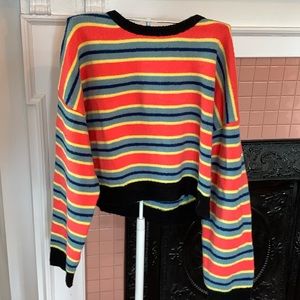 Anthropologie Bold Striped Crew Neck Sweater